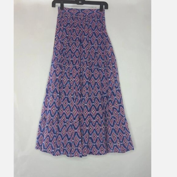 Banjanan Maxi Skirt Size XS Purple Print 100% Cotton Agatha Pocket ANTHROPOLOGIE - Picture 4 of 9